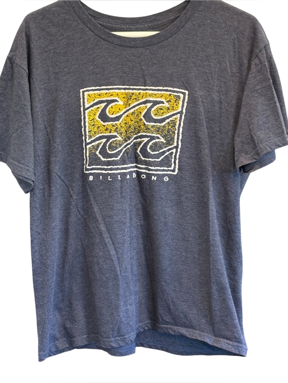 Billabong Mens Logo Crayon Wave Blue Tee Shirt Size Large